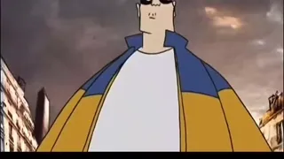 Mec qui marche avec musique bizarre